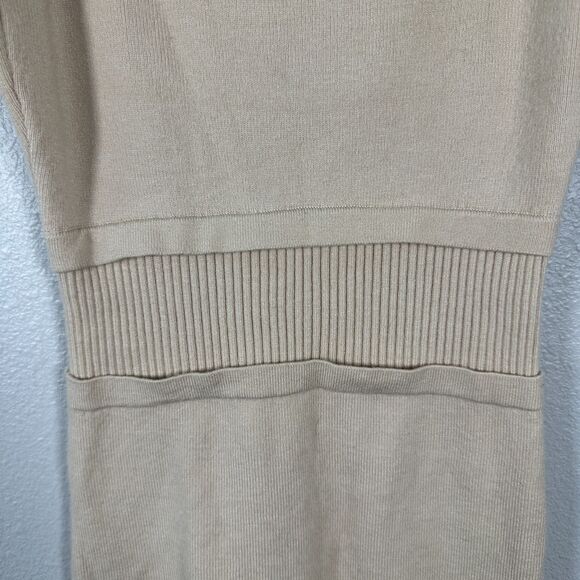 LPA Revolve Ribbed Cream Beige Bodycon Fitted Mini Dress Size Small - Picture 4 of 5